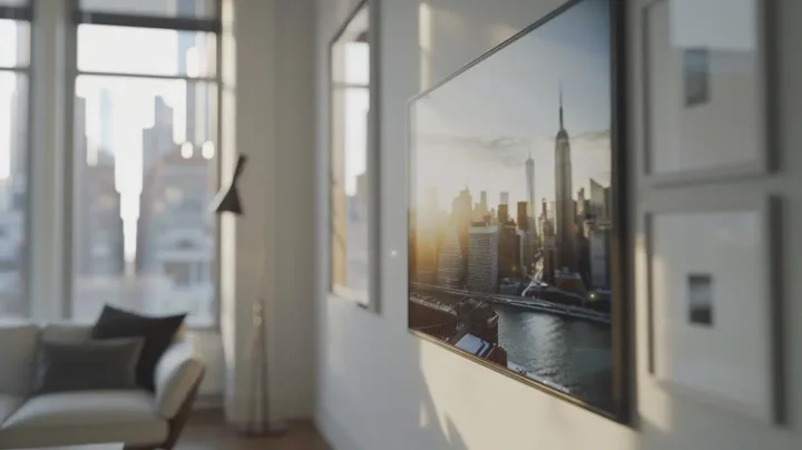 Close-up of a Frame TV in a New York home