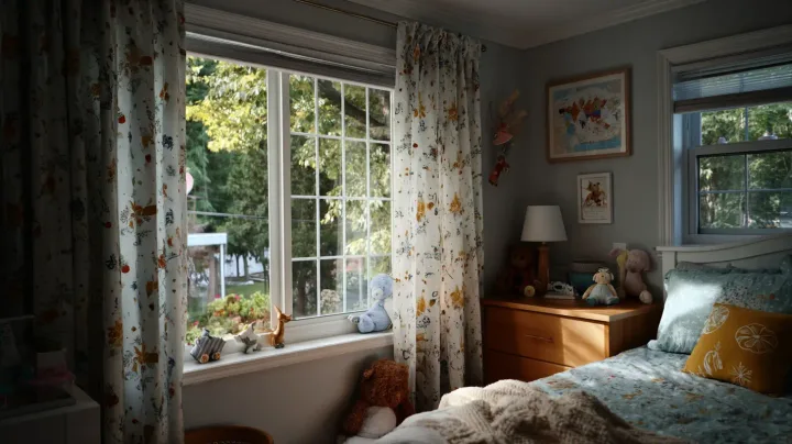 Curtain rod installer in a modern Queens living room, NYC