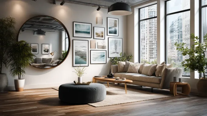 Mirror and art hanging Bronx New York